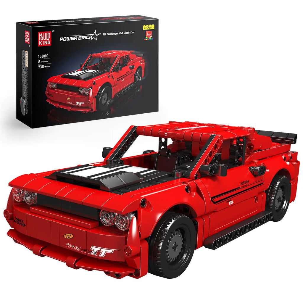 Mould King Car Challenger Hellcat Super Car Models Building Toys Pull Back Toy Cars 15080 Model Car Kits Building Blocks Kit Speed Champion Model Car Building Kits for Adults Kids 8+(738 PCS)